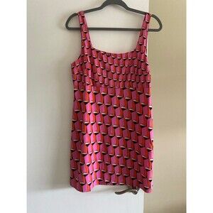 Women's 90's Shift Pink Modern Geo Mini Dress - DVF Target Size 10